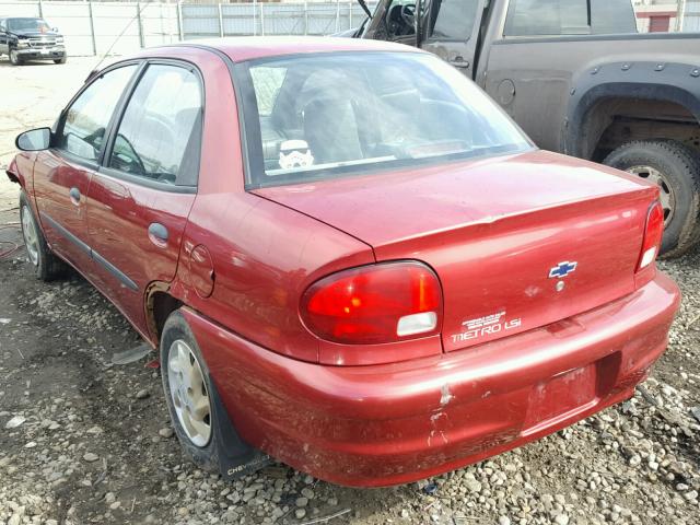 2C1MR522616711839 - 2001 CHEVROLET METRO LSI RED photo 3