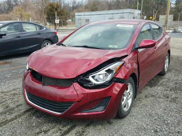 5NPDH4AE4EH545012 - 2014 HYUNDAI ELANTRA SE BURGUNDY photo 2