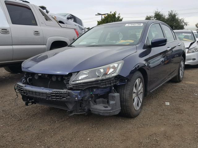 1HGCR2F36EA042806 - 2014 HONDA ACCORD LX BLUE photo 2