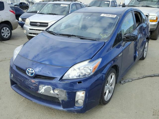 JTDKN3DU1A0015360 - 2010 TOYOTA PRIUS BLUE photo 2