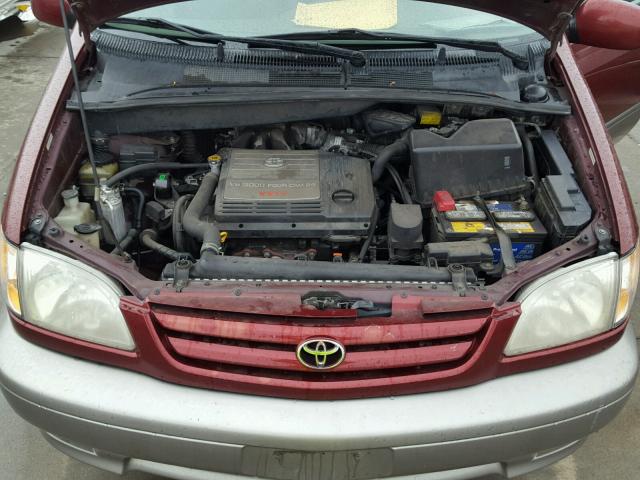 4T3ZF13C61U358492 - 2001 TOYOTA SIENNA LE BURGUNDY photo 7