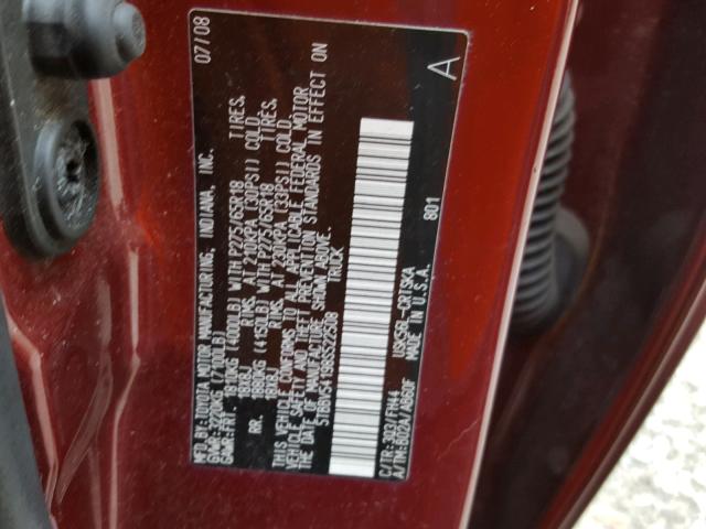 5TBBV54198S522508 - 2008 TOYOTA TUNDRA DOU RED photo 10