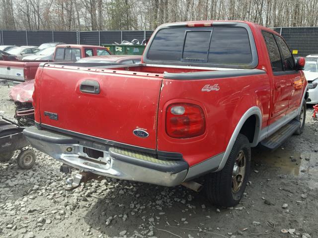 1FTRW08L52KE05640 - 2002 FORD F150 SUPER RED photo 4