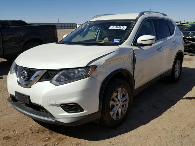 KNMAT2MT7GP717461 - 2016 NISSAN ROGUE S WHITE photo 2