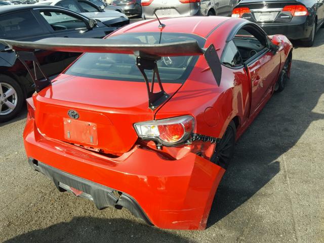 JF1ZNAA19D1702359 - 2013 TOYOTA SCION FR-S RED photo 4