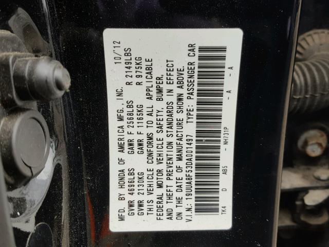 19UUA8F53DA001497 - 2013 ACURA TL TECH BLACK photo 10