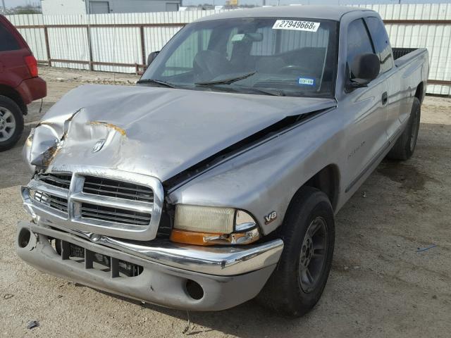 1B7GL22Y9XS120074 - 1999 DODGE DAKOTA SILVER photo 2