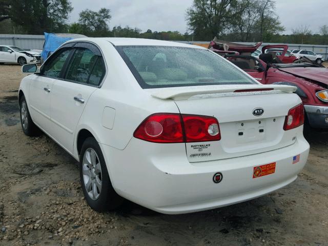 KNAGE123285263437 - 2008 KIA OPTIMA LX WHITE photo 3