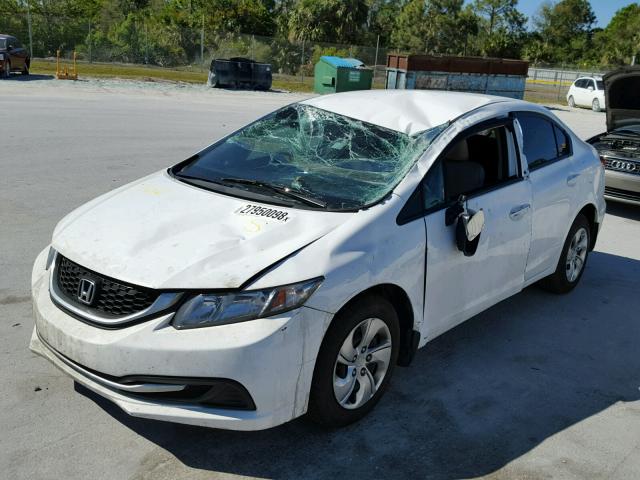 19XFB2F51EE032974 - 2014 HONDA CIVIC LX WHITE photo 2