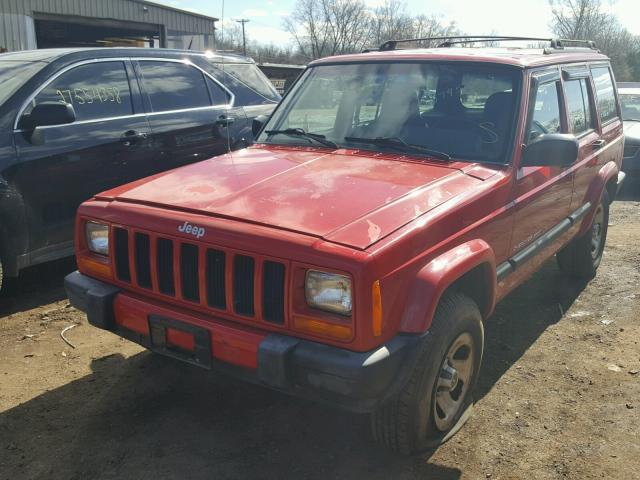 1J4FF48S71L599270 - 2001 JEEP CHEROKEE S RED photo 2
