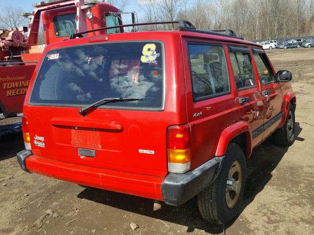 1J4FF48S71L599270 - 2001 JEEP CHEROKEE S RED photo 4
