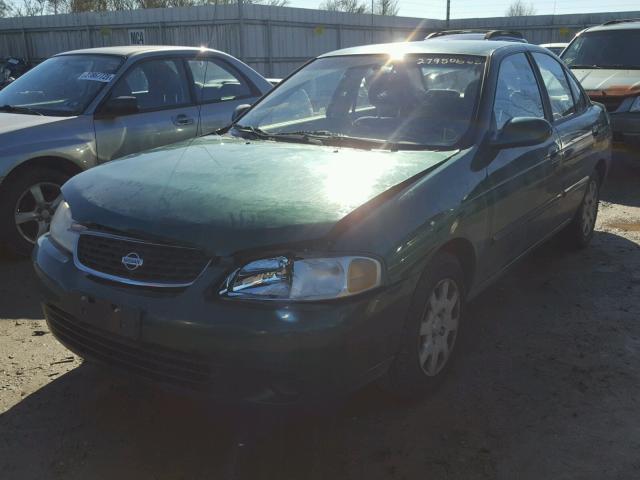 3N1CB51D12L621018 - 2002 NISSAN SENTRA XE GREEN photo 2