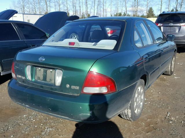 3N1CB51D12L621018 - 2002 NISSAN SENTRA XE GREEN photo 4