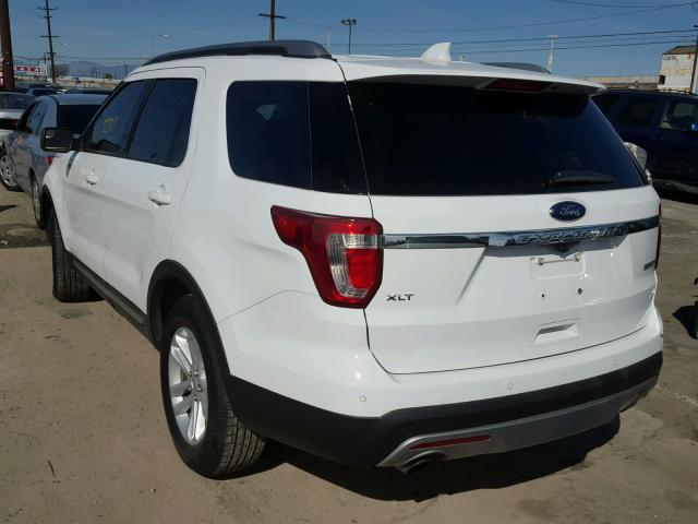 1FM5K7DH4HGC55564 - 2017 FORD EXPLORER X WHITE photo 3