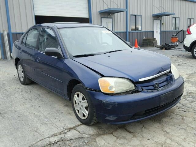 1HGES165X3L025288 - 2003 HONDA CIVIC LX BLUE photo 1