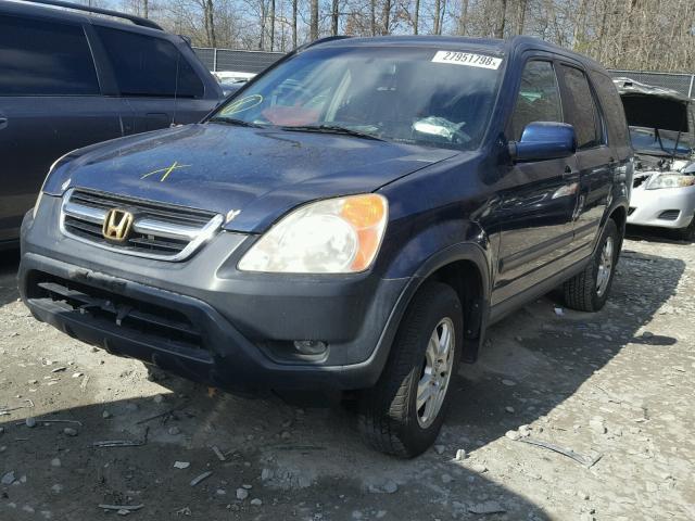 SHSRD788X4U224861 - 2004 HONDA CR-V EX BLUE photo 2