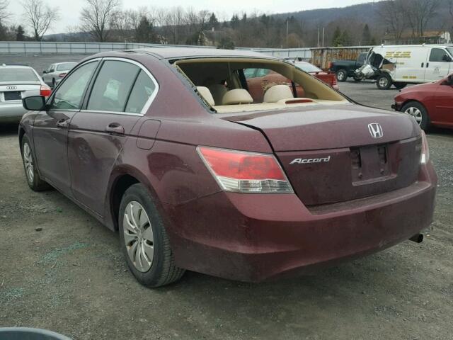 1HGCP26339A128151 - 2009 HONDA ACCORD LX BURGUNDY photo 3