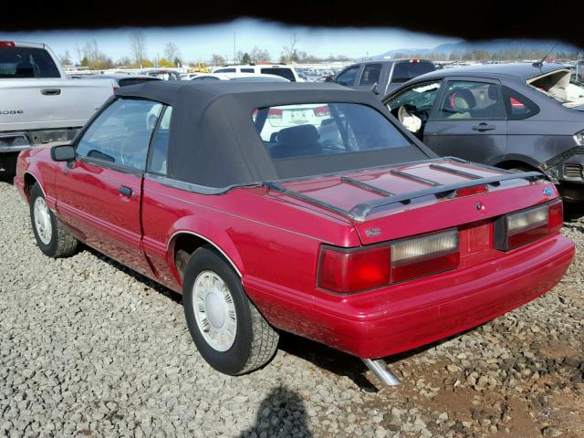 1FACP44M9NF127496 - 1992 FORD MUSTANG LX RED photo 3