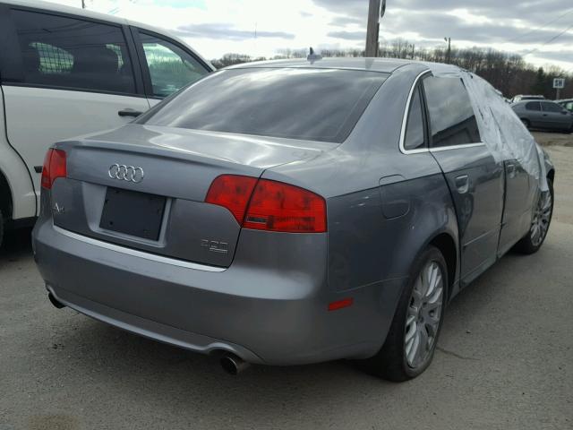 WAUDF78E88A167279 - 2008 AUDI A4 2.0T QU GRAY photo 4