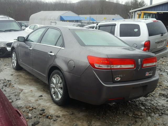 3LNDL2L34BR759713 - 2011 LINCOLN MKZ HYBRID CHARCOAL photo 3