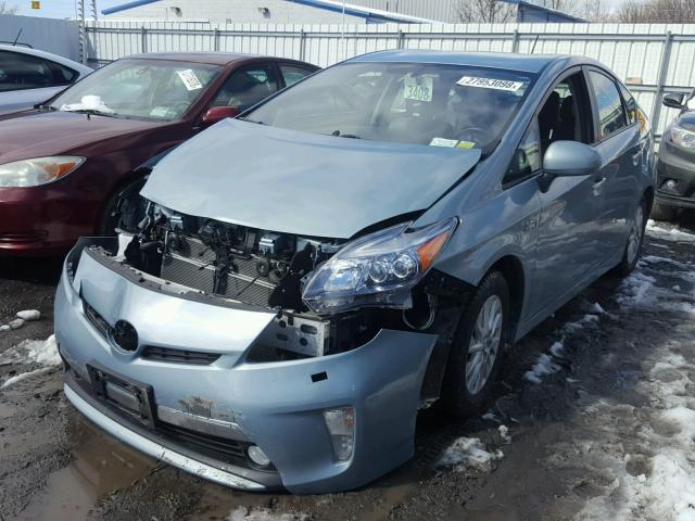 JTDKN3DP1C3026483 - 2012 TOYOTA PRIUS PLUG TEAL photo 2