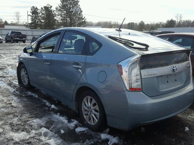 JTDKN3DP1C3026483 - 2012 TOYOTA PRIUS PLUG TEAL photo 3