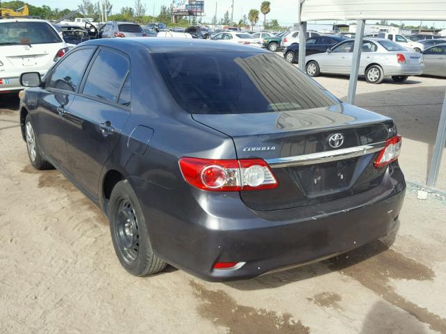 2T1BU4EE5CC884553 - 2012 TOYOTA COROLLA BA GRAY photo 3