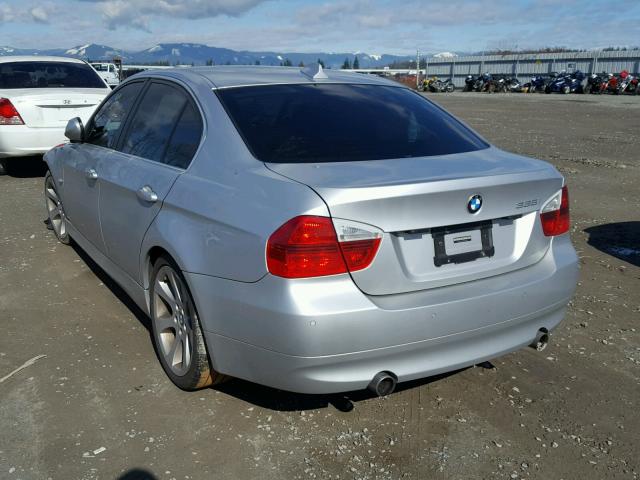 WBAVB735X8KY64728 - 2008 BMW 335 I SILVER photo 3