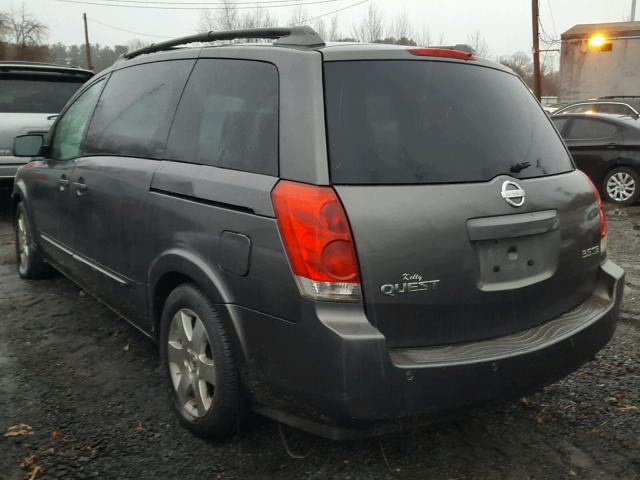 5N1BV28UX4N362404 - 2004 NISSAN QUEST S GRAY photo 3