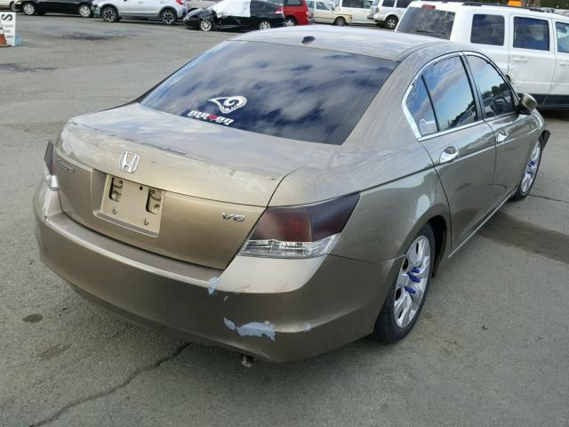 1HGCP36848A024204 - 2008 HONDA ACCORD EXL GOLD photo 4