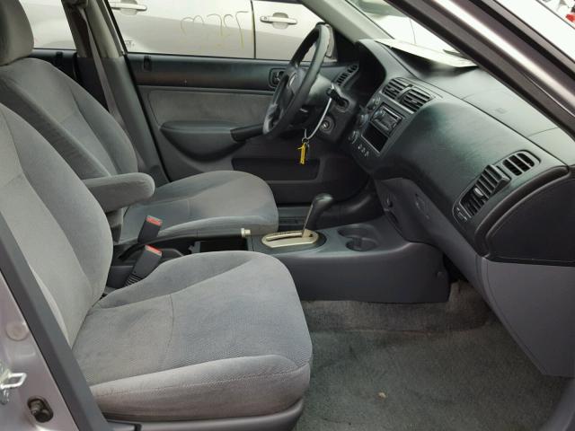 1HGES26731L037402 - 2001 HONDA CIVIC EX ვერცხლისფერი ფოტო 5