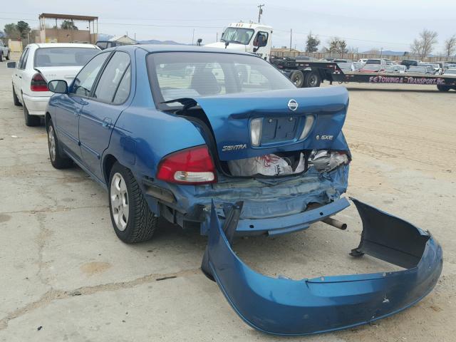 3N1CB51D43L814376 - 2003 NISSAN SENTRA XE BLUE photo 3