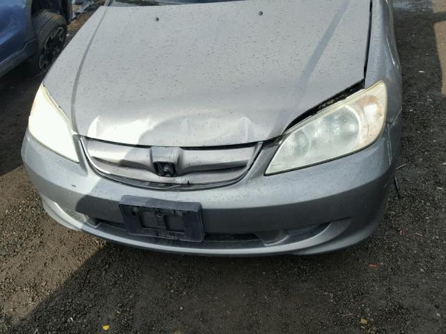 JHMES16575S006302 - 2005 HONDA CIVIC LX GRAY photo 9