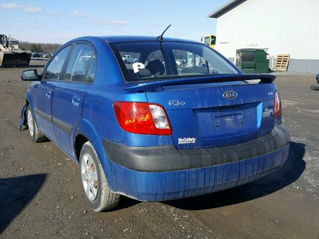 KNADE123486420706 - 2008 KIA RIO BASE BLUE photo 3