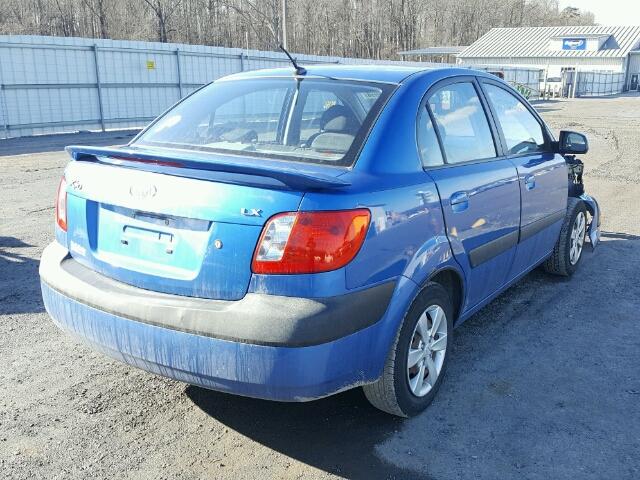 KNADE123486420706 - 2008 KIA RIO BASE BLUE photo 4