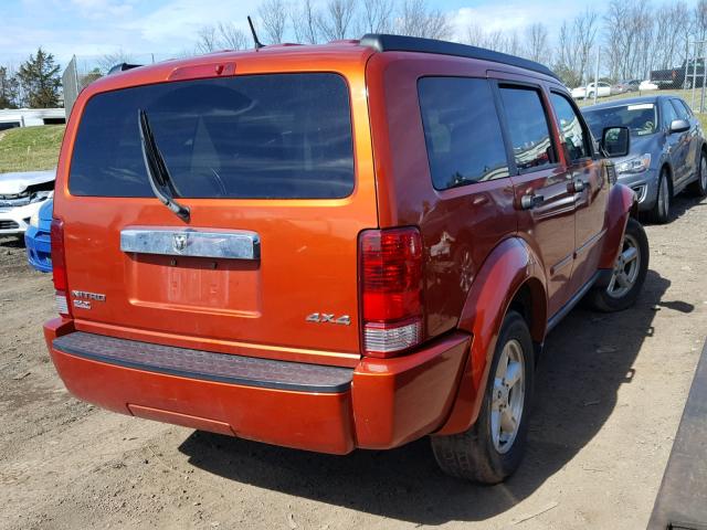 1D8GU58K87W609142 - 2007 DODGE NITRO SLT ORANGE photo 4