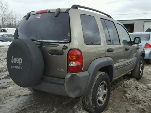 1J4GL48K34W259274 - 2004 JEEP LIBERTY SP TAN photo 4