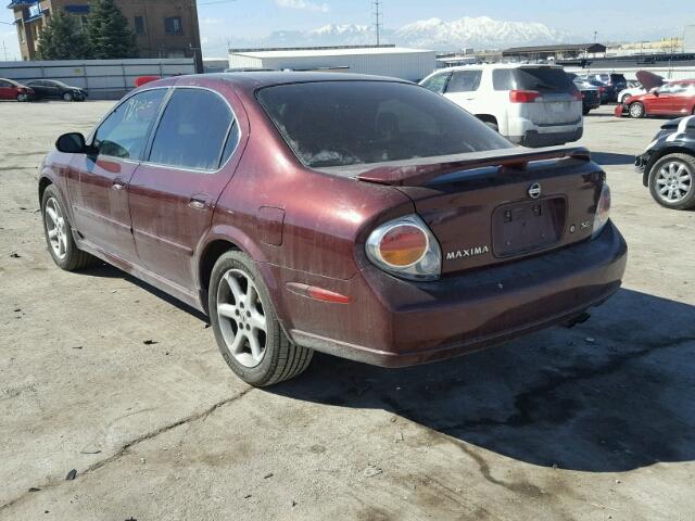 JN1DA31D62T438205 - 2002 NISSAN MAXIMA GLE MAROON photo 3