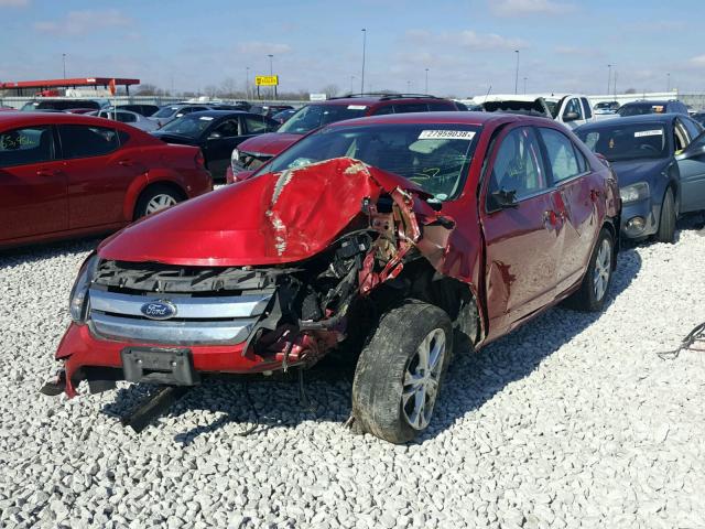 3FAHP0HA6CR377194 - 2012 FORD FUSION SE RED photo 2