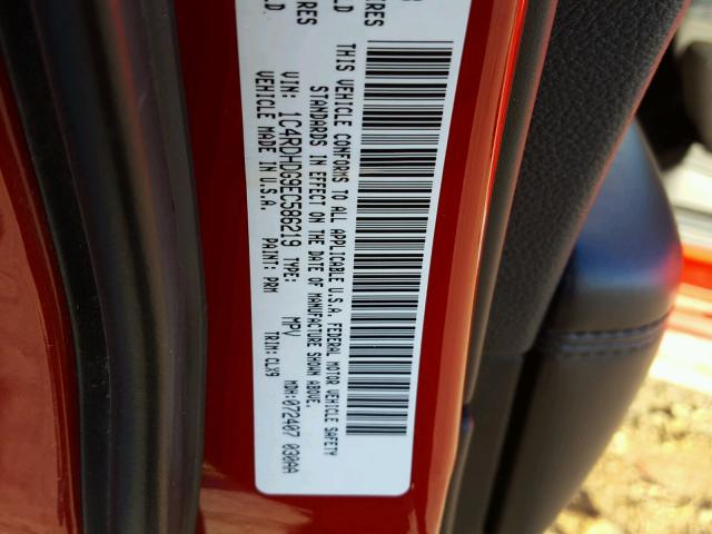 1C4RDHDG9EC586219 - 2014 DODGE DURANGO LI RED photo 10