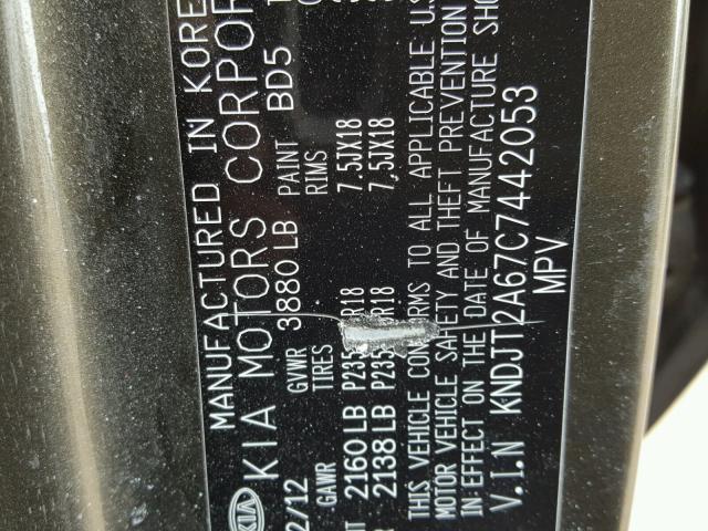 KNDJT2A67C7442053 - 2012 KIA SOUL + GREEN photo 10