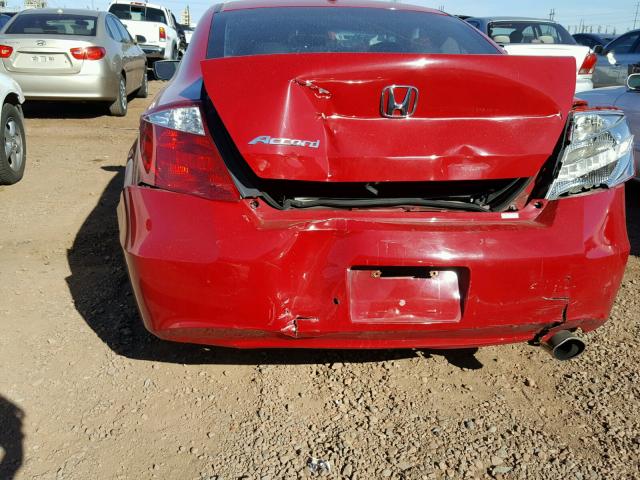 1HGCS12878A006692 - 2008 HONDA ACCORD EXL RED photo 9