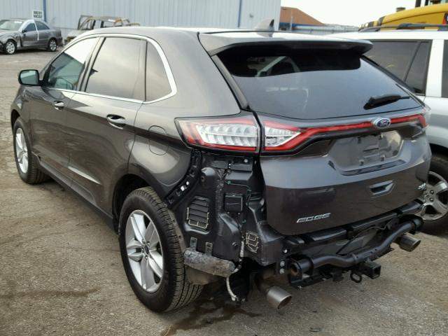 2FMTK4J88FBB95707 - 2015 FORD EDGE SEL GRAY photo 3