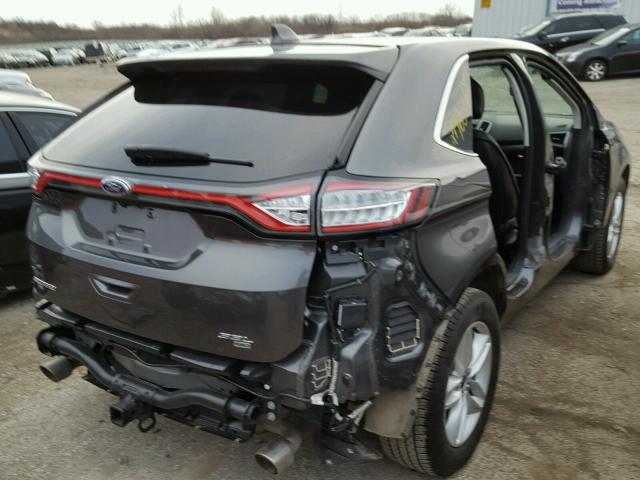 2FMTK4J88FBB95707 - 2015 FORD EDGE SEL GRAY photo 4