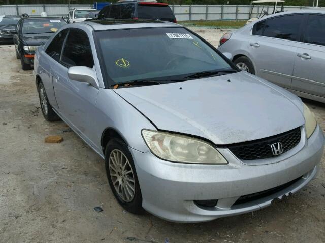 1HGEM22935L038282 - 2005 HONDA CIVIC EX SILVER photo 1