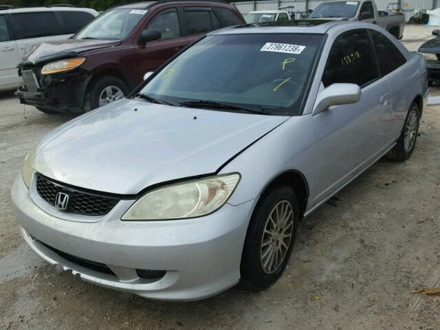 1HGEM22935L038282 - 2005 HONDA CIVIC EX SILVER photo 2