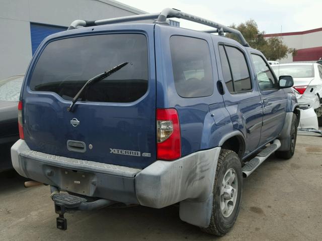 5N1ED28Y2YC519203 - 2000 NISSAN XTERRA XE BLUE photo 4