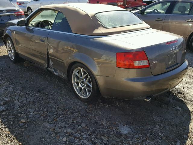 WAUAC48H16K009006 - 2006 AUDI A4 1.8 CAB BROWN photo 3