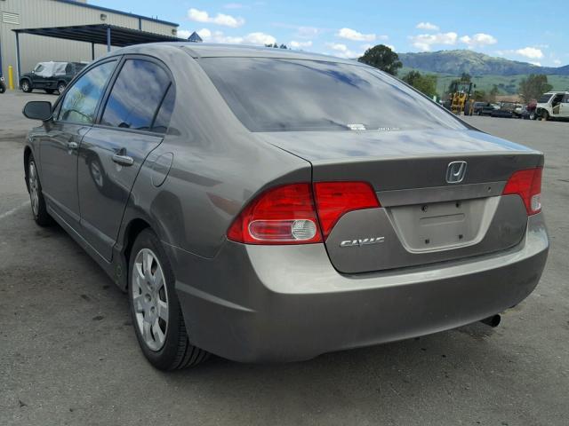 2HGFA16558H323680 - 2008 HONDA CIVIC LX GRAY photo 3