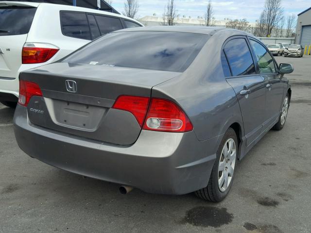 2HGFA16558H323680 - 2008 HONDA CIVIC LX GRAY photo 4